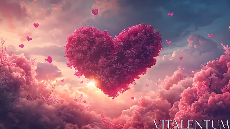 Volumetric Heart Cloud Formation With Particle Dispersion and Atmospheric Gradient