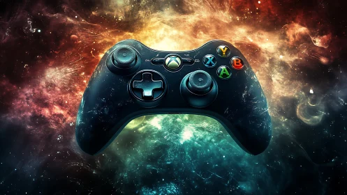 Gaming Controller Emerges from Cosmic Energy Explosion