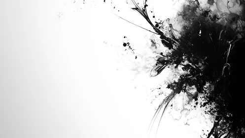 Inkstorm erupts from the void and claws across white silence