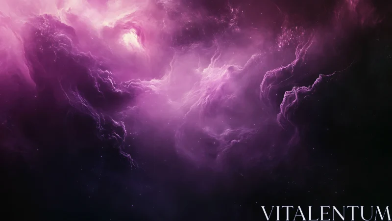 Nebula storm in luminous violet interstellar clouds.