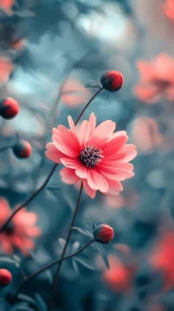 Coral Gerbera Dreams in Soft Focus.