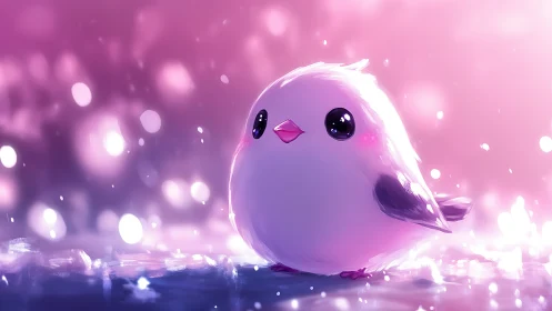 Luminescent Feathered Friend Glows Through Bokeh Dreams.