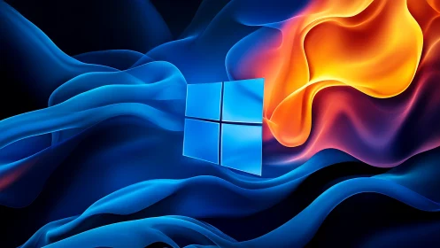 Chromatic Wave Synthesis with Windows Logo Intersection.