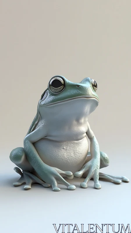Highly detailed 3D frog render with subsurface scattering shading