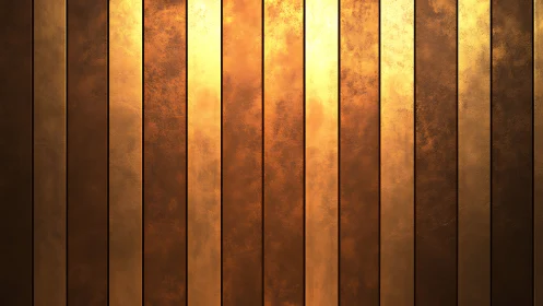Vertical metallic gradient panels in warm bronze tones.