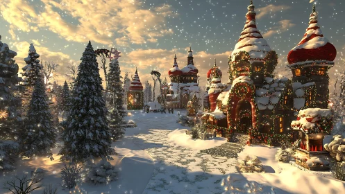 Cozy Storybook Village Wrapped In Sparkling Winter Magic.