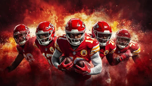 Explosive composite portrait isolates Kansas City offense in motion