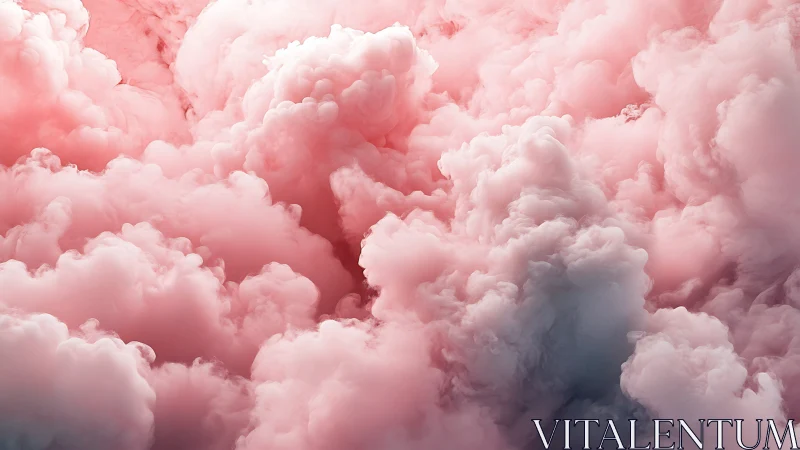 Soft volumetric pink clouds form dense atmospheric abstraction