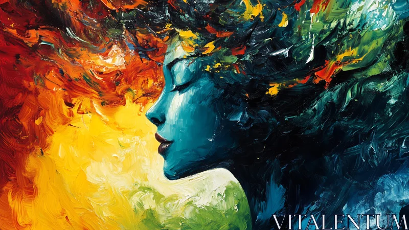 Colorful painted profile celebrates quiet, dreamy emotion