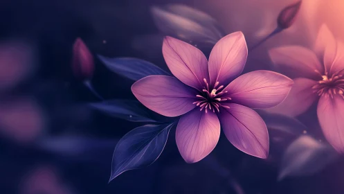 Luminous Petals: Where Twilight Whispers Through Orchid Dreams.