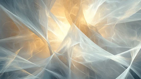 Soft glowing veils of light gently weave through cool space