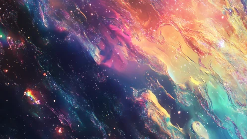 Nebular fluid dynamics rendered as luminescent spectral plasma flow