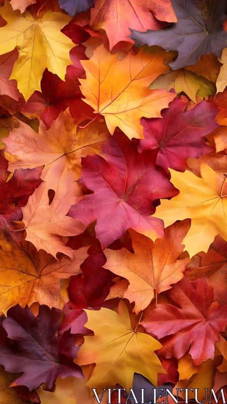 Colorful autumn maple leaves in a cozy seasonal carpet.