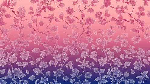 Floral line art drifts over a dreamy pink to violet gradient