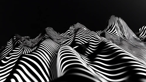 Monochrome striped topography forms abstract parametric dunes