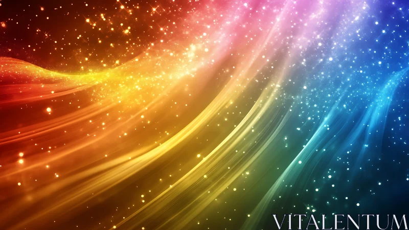 Prismatic starlight rivers sweeping across a cosmic dusk.