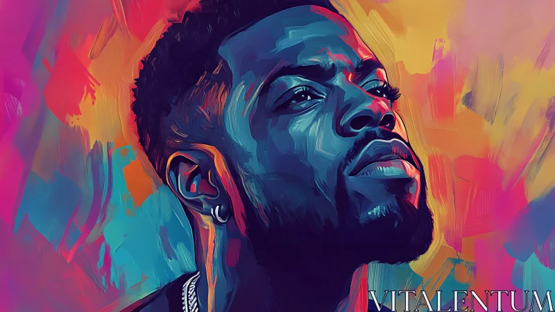 Neon-lit portrait captures bold confidence in vivid color haze