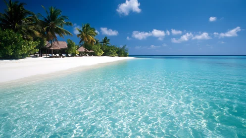 Crystalline Waters Embrace: Paradise Island Sanctuary.