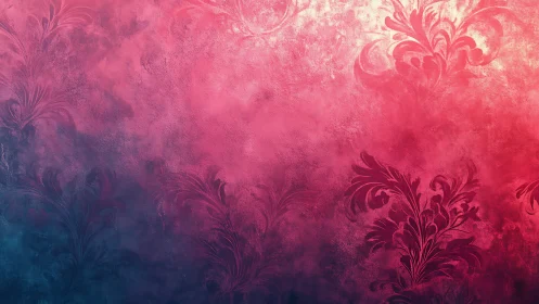Textured floral gradient background in digital painting style.