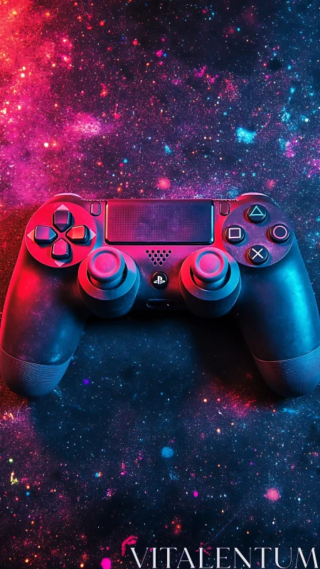 PS4 DualShock 4 Controller with Neon Cyberpunk Aesthetic Lighting.