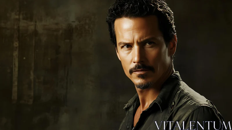 Intense middle-aged man in dramatic low-key portrait lighting.