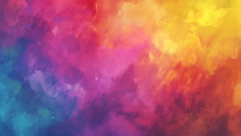 Multicolor diagonal gradient with textured paint strokes.