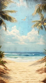 Paradise Through Palm Shadows: A Coastal Dream.