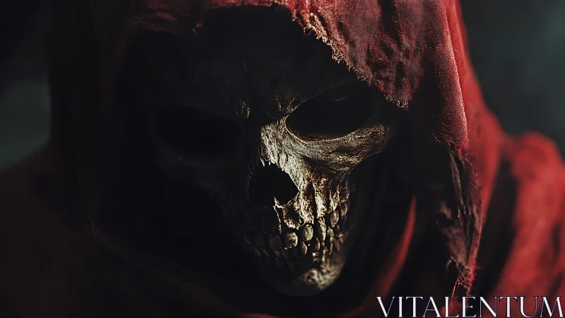 Scarlet Hooded Reaper grinning from the dim between worlds.