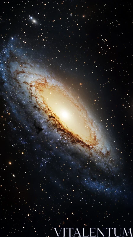 Spiraling galaxy glows softly and welcomes quiet stargazing