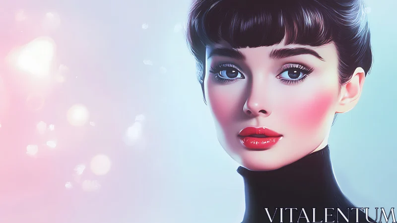 Graceful digital portrait glows with timeless, elegant charm