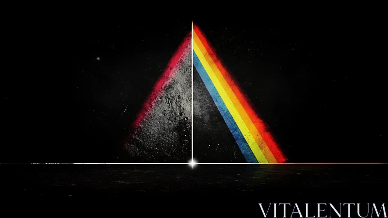 Lunar surface prism refraction with chromatic spectral beam.