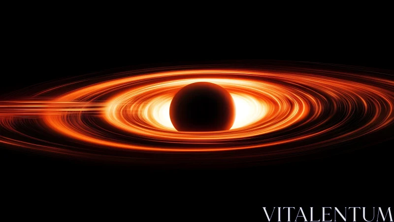 Spiraling light warmly encircles a mysterious black hole glow