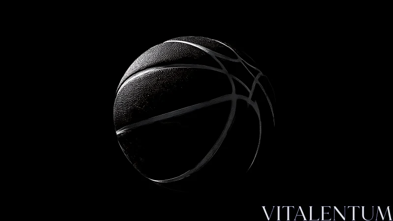 Midnight basketball orbit carved from shadow and silver light.