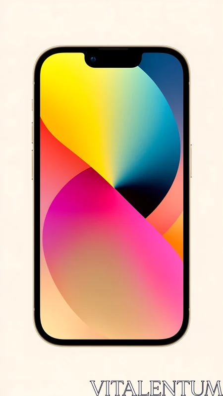 Fluid Gradient Composition: iPhone Display with Organic Mesh Surfaces.