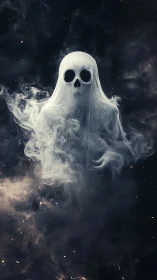 Ghostly skull figure forms from swirling spectral smoke.