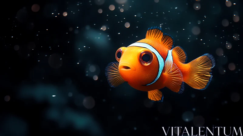 Highly detailed clownfish render with cinematic bokeh lighting effects