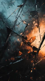 Catastrophic Space Collision: Orbital Debris and Explosive Impact