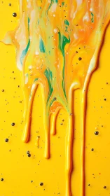 Sunlit paint rivers melting down a citrus-bright canvas.