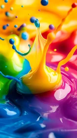 Chromatic splash carnival where liquid rainbows leap loud.