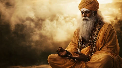 Sunlit sage drapes silence across a storm of golden clouds