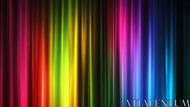 Vertical neon light streaks in full rainbow color gradient.