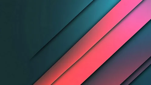 Diagonal neon gradient panels over teal shadowed background