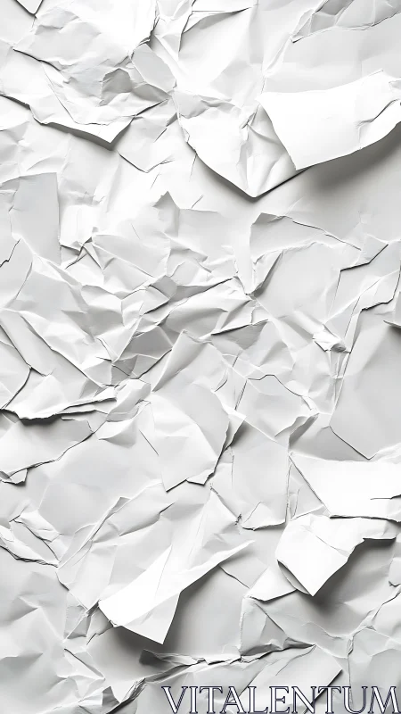 Layered crumpled white paper texture with irregular folds.