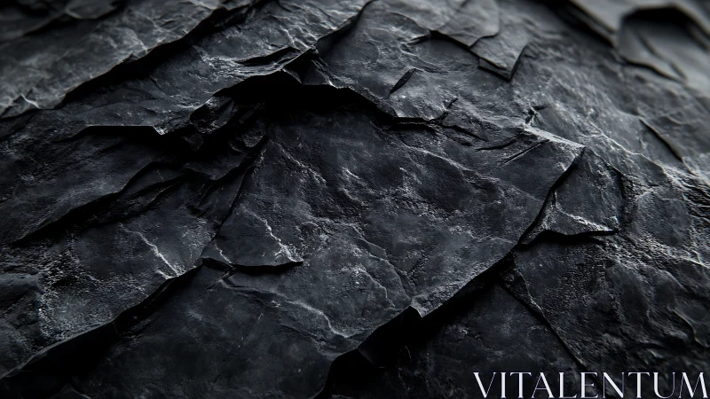 High detail dark slate rock surface with layered edges rendered
