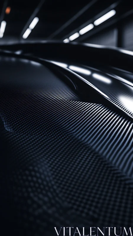 Carbon fiber waves glide under tunnel lights in stealth.