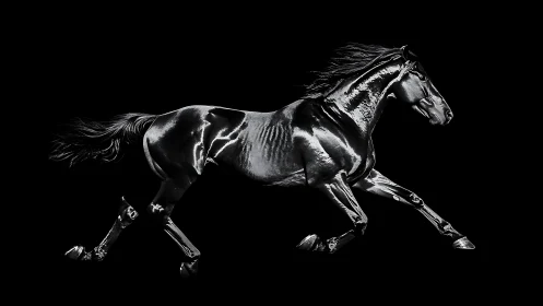 Chrome midnight stallion tears through the velvet dark