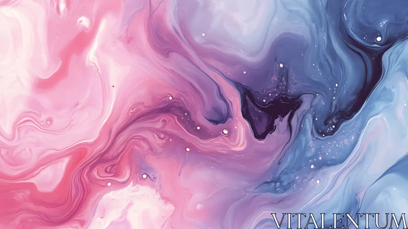Pink and blue abstract fluid swirl digital background design.