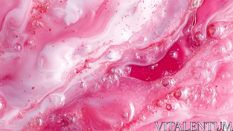 Dreamy pink swirls bubbling with playful liquid energy.