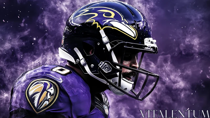 Purple thunder raven warrior in swirling stadium storm.