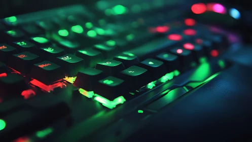 Glowing gaming keyboard invites colorful late night adventures